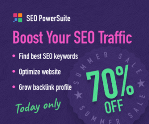 SEO Powersuite Summer 2019 SALE - up to 70% OFF seo powersuite Pro and enterprise versions May 21 at 9 a.m. GMT and lasts for three days with discounts dropping from 70% by 5% every day. It will end on May 24th at 9am EST time,